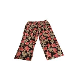 D&Co‎ Beach Womens 1XP Floral Wide Leg Pants Brown Coral A305632